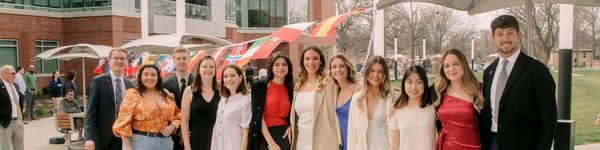 A group of international students at their graduation.