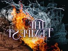 Illustration of water and fire formed into a heart with text that says, The Tempest.